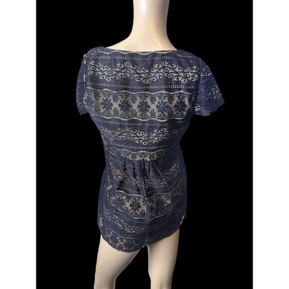 ECI New York Babydoll Lace Whimsigoth Scoop Neck Top Womens Small Y2K - Picture 6 of 13